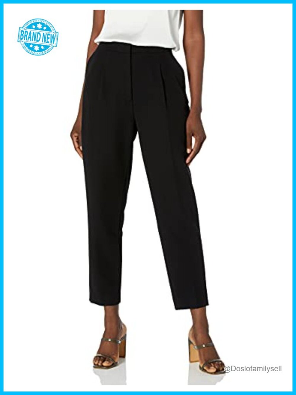 Tommy Hilfiger Sloane Ankle Trouser Suit Pant High Rise Pleated Slim